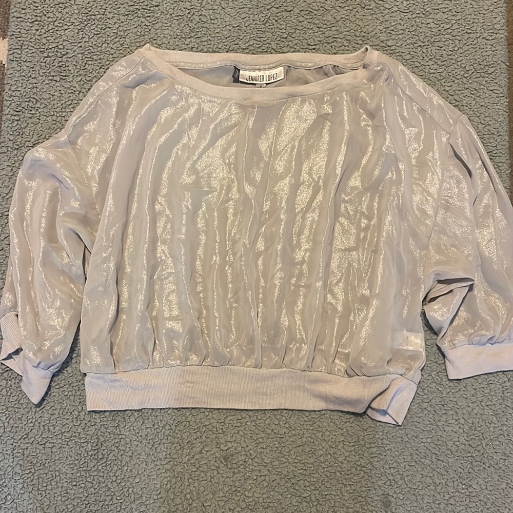 Jennifer Lopez - Sheer - Cropped - 3/4 Length Sleeve Top - Medium
